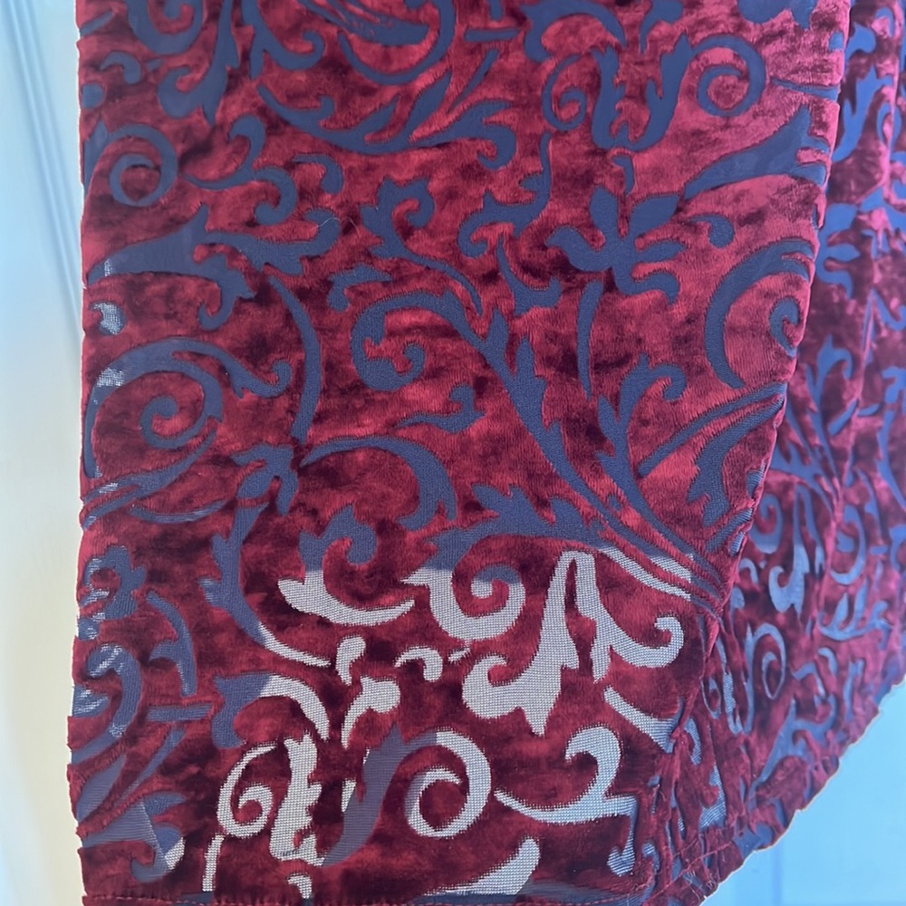 Floor length burgundy and blue dress - Picture 3 of 6